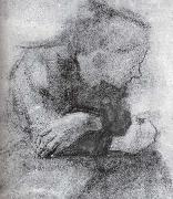 Sitting woman with crossed arms